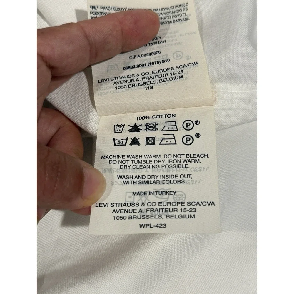 Levi's Made & Crafted White Button Down Shirt made in Turkey Men's Sz XL Cotton